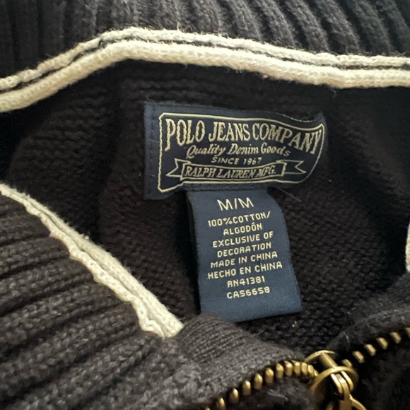 Vintage Ralph Lauren Men's Black and White Sweater - Picture 2 of 2